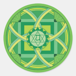 Adesivo Redondo Anahata chakra Mandala