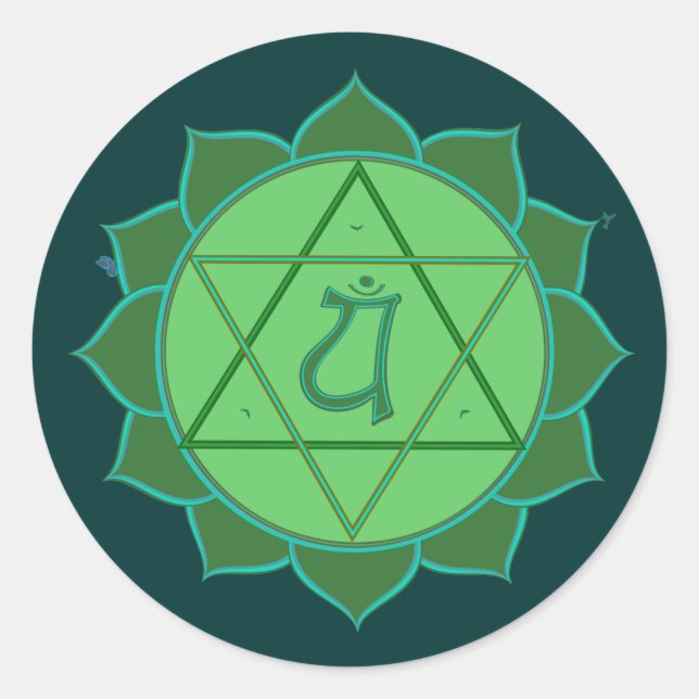 Adesivo Redondo Anahata Chakra Sticker (Frente)