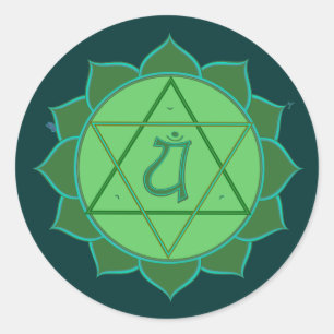 Adesivo Redondo Anahata Chakra Sticker