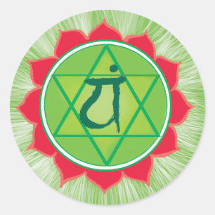 Adesivo Redondo Anahata Heart Chakra Classic Round Sticker, Matte