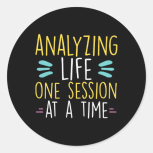 Adesivo Redondo Analisando a Vida Uma Sessão de Cada Vez Saúde Men