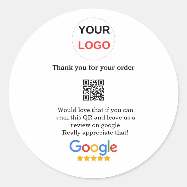 Adesivo Redondo Análise do logotipo de negócios do Google Análise  (Frente)