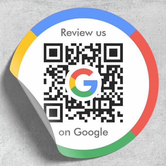 Adesivo Redondo Análises do Google | Business Review Link QR Code (Criador carregado)