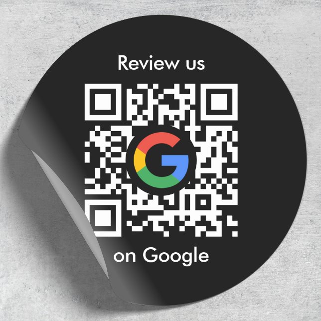 Adesivo Redondo Análises do Google | Business Review Link QR Code (Criador carregado)