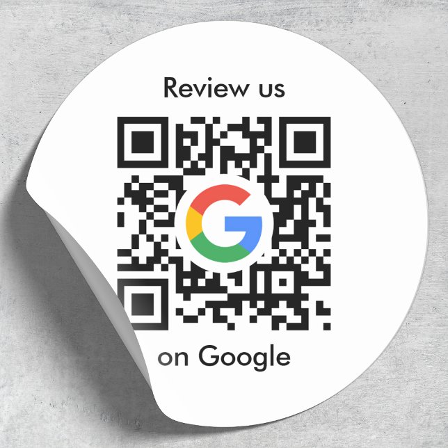 Adesivo Redondo Análises do Google | Business Review Link QR Code (Criador carregado)