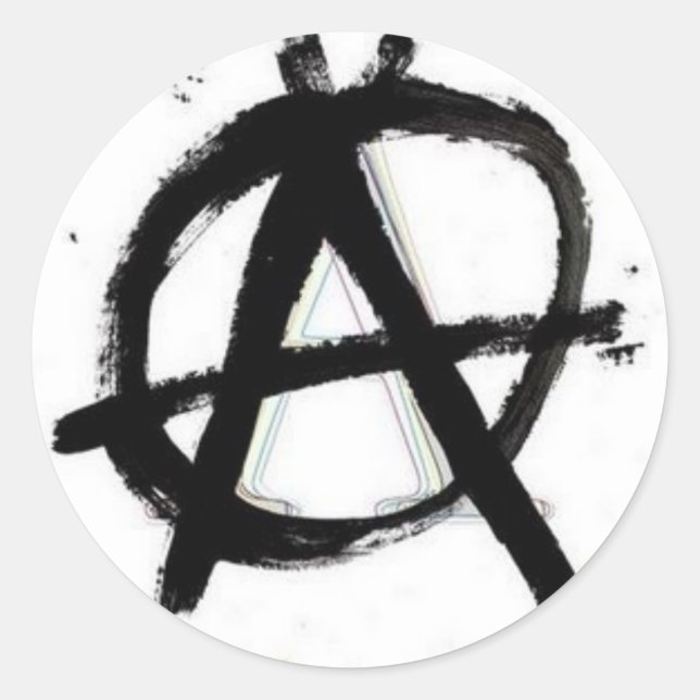 Adesivo Redondo Anarchy Sticker (Frente)