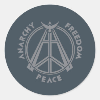Adesivo Redondo Anarquia, Liberdade e Paz: Símbolo da Anarquia Mod