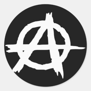 Adesivo Redondo Anarquia Preta