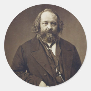 Adesivo Redondo Anarquista do russo de Mikhail Bakunin por Nadar