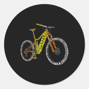 Adesivo Redondo Anatomia de Bicicleta Mountain Bike Mtb Peças Bici