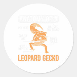 Adesivo Redondo Anatomia De Um Rep Animal Lizard Do Lover Gecko Le