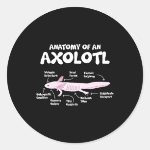 Adesivo Redondo anatomia de uma axolotl axolotls biology science