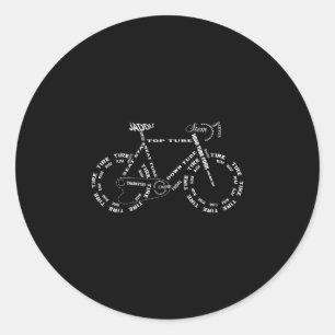 Adesivo Redondo Anatomia de uma bicicleta - partes engraçadas de b