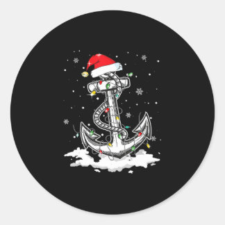 Adesivo Redondo Anchor Barco Velejando as Luzes de Natal do Papai