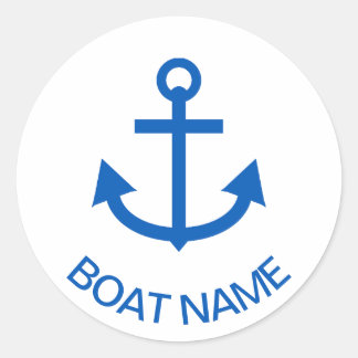 Adesivo Redondo Anchor Blue Personalizou o nome do seu barco
