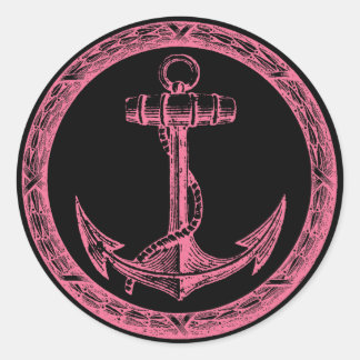 Adesivo Redondo Anchor e Wreath