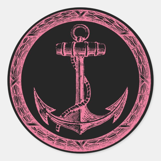 Adesivo Redondo Anchor e Wreath (Frente)