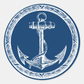Adesivo Redondo Anchor e Wreath