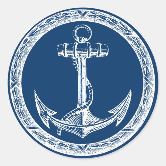 Adesivo Redondo Anchor e Wreath (Frente)