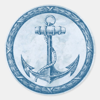 Adesivo Redondo Anchor e Wreath