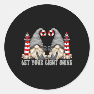 Adesivo Redondo Anchor Gnomo Christian Dizendo Que Deixe Sua Luz B