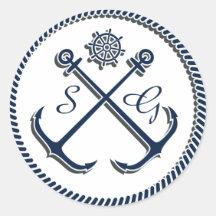 Anchor Monogramas, envelopes náuticos de casamento