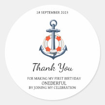Anchor Náutico Aniversário Obrigado Sticker