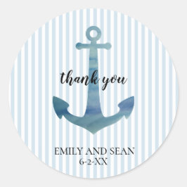 Adesivo Redondo Anchor Náutico Obrigado