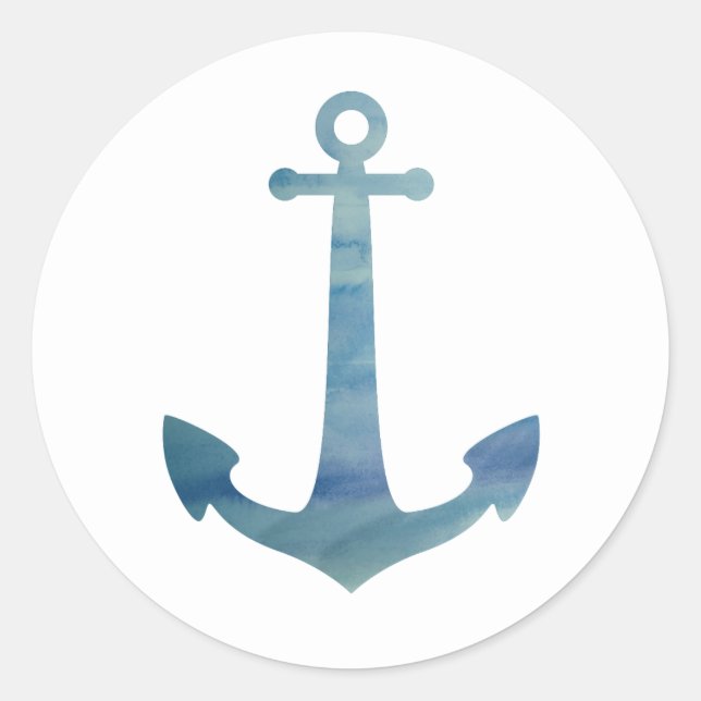 Adesivo Redondo Anchor Partido Do Oceano Náutico Obrigado Vinhetas (Frente)
