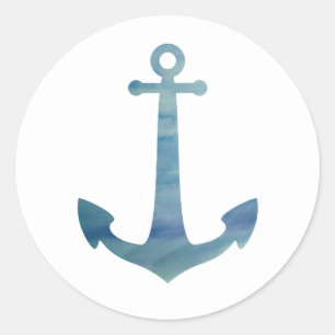 Adesivo Redondo Anchor Partido Do Oceano Náutico Obrigado Vinhetas