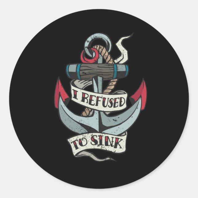 Adesivo Redondo Anchor Tattoo (Frente)