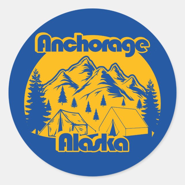 Adesivo Redondo Anchorage Alaska (Frente)