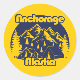 Adesivo Redondo Anchorage Alaska