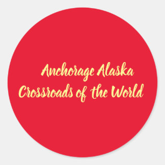 Adesivo Redondo Anchorage Alaska Crossroad do Mundo