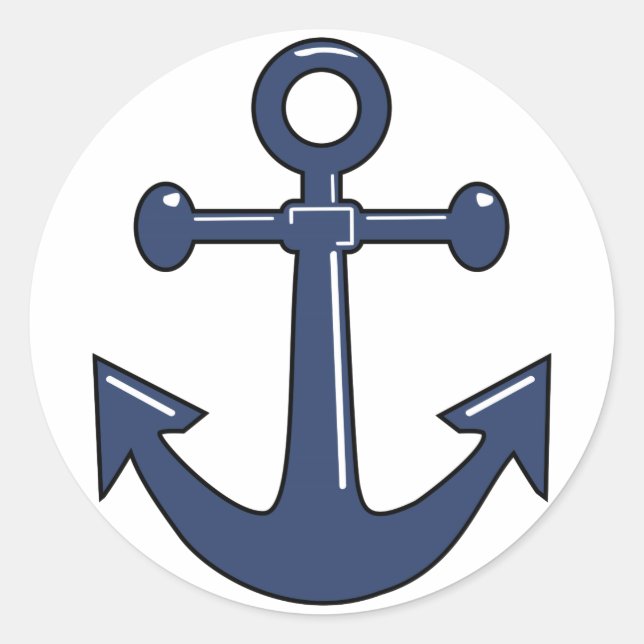 Adesivo Redondo Âncora azul (Frente)
