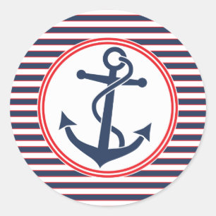 Adesivo Redondo Âncora com faixas