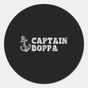 Adesivo Redondo Âncora de Barco Vintage Navegando Barco Capitão Bo