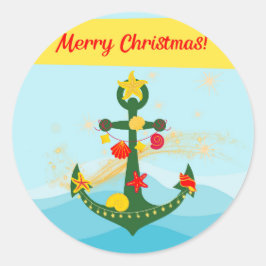 Adesivo Redondo Âncora de Natal Náutica