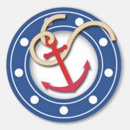 Adesivo Redondo Âncora e Porthole
