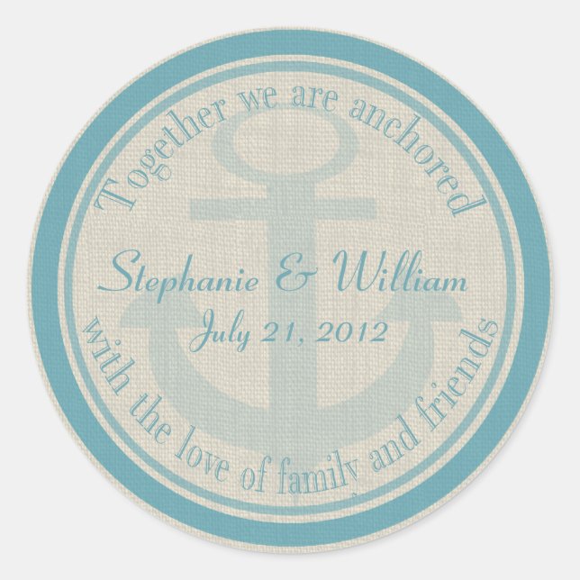 Adesivo Redondo Ancorado com amor (Frente)