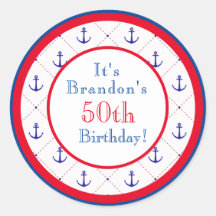 Âncoras Longe Vermelho Branco Azul 50º Aniversário