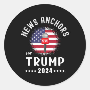 Adesivo Redondo Âncoras Para Trump 2024 American Flag Vote Trump