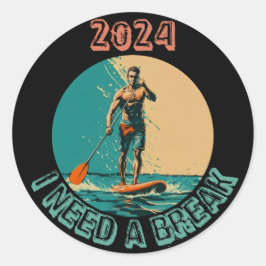 Adesivo Redondo Andando pelas ondas: sup paddle conselho surfing e