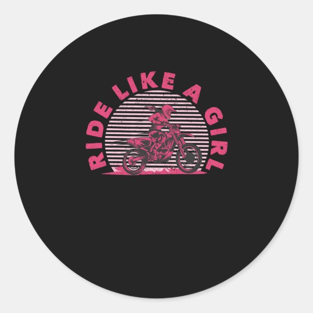 Adesivo Redondo Andar Como Um Enduro Motocross De Camisa (Frente)