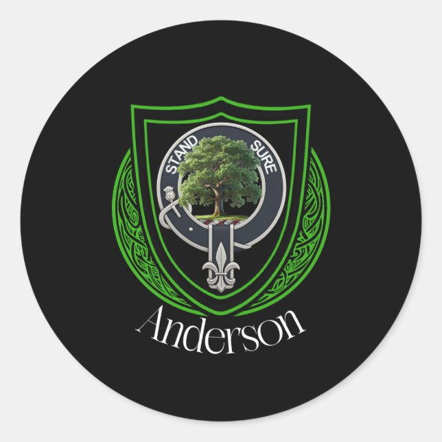 Adesivo Redondo Anderson Scottish Clan Crest (Frente)