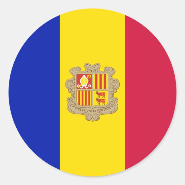 Adesivo Redondo Andorra Flag (Frente)