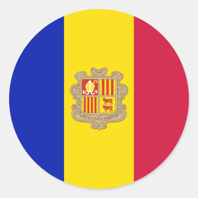 Adesivo Redondo Andorra Flag (Frente)