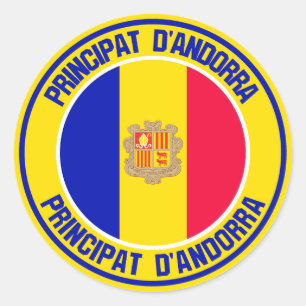 Adesivo Redondo Andorra Round Emblem
