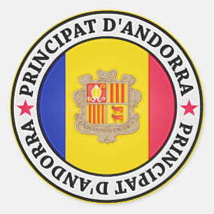 Adesivo Redondo Andorra Round Emblem