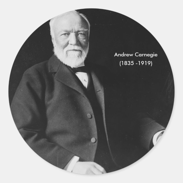 Adesivo Redondo Andrew Carnegie Sticker (Frente)